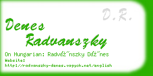 denes radvanszky business card